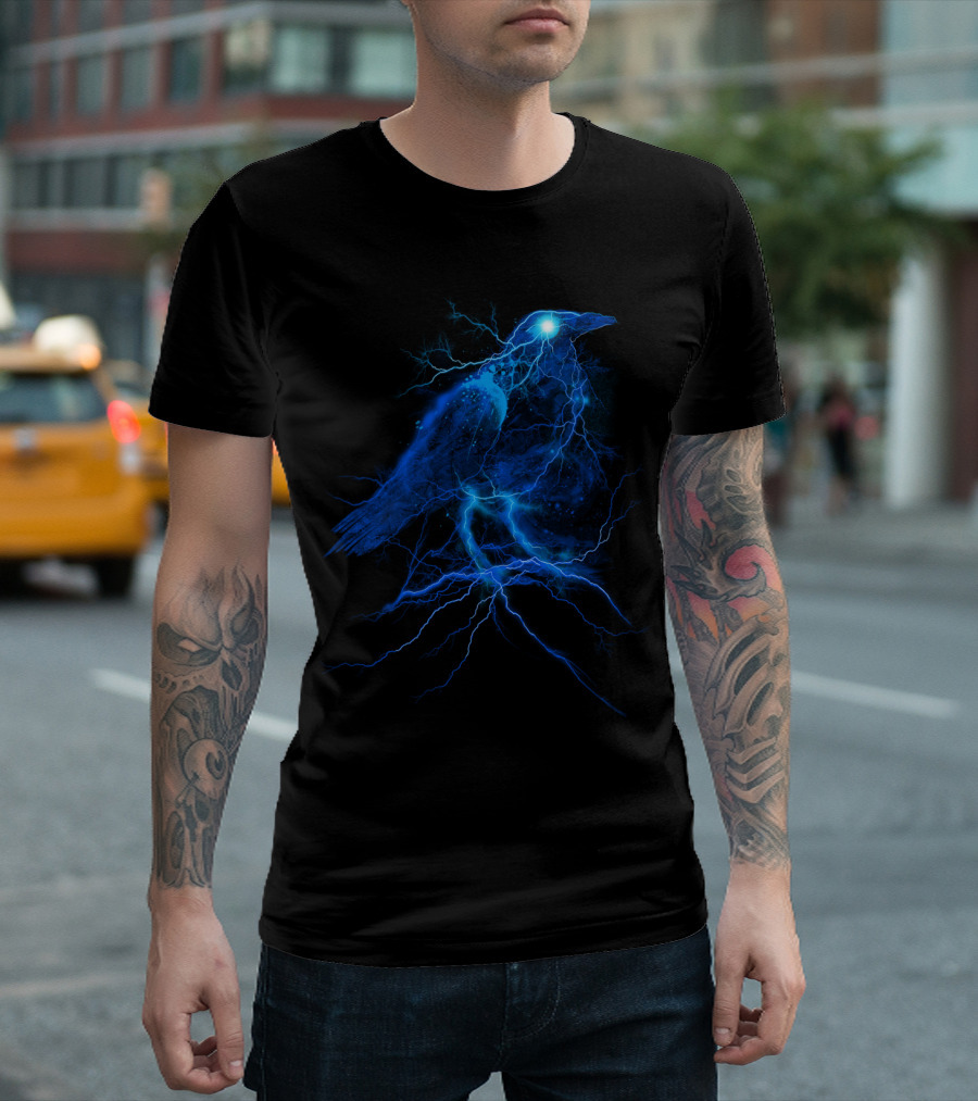 Rayven Electric Blue Lightning Bird T-Shirt
