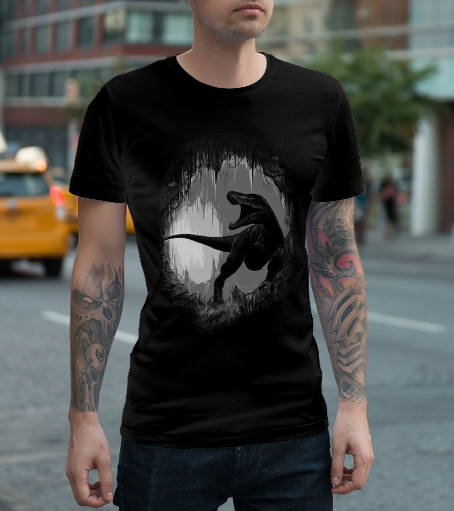 Prehistoric Dinosaur In Cave T-Shirt