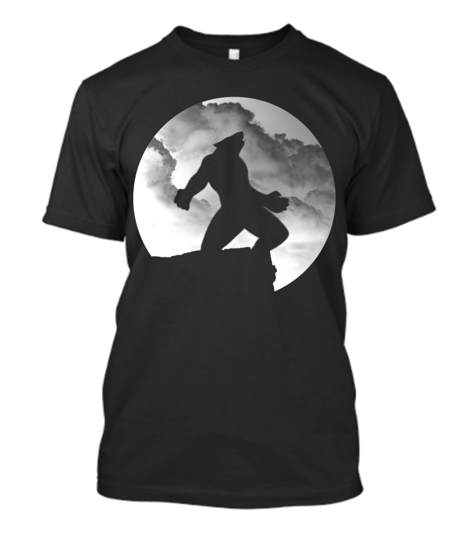 Wolf On The Edge Silhouette Against Full Moon Wolf Wolves Animal T-Shirt