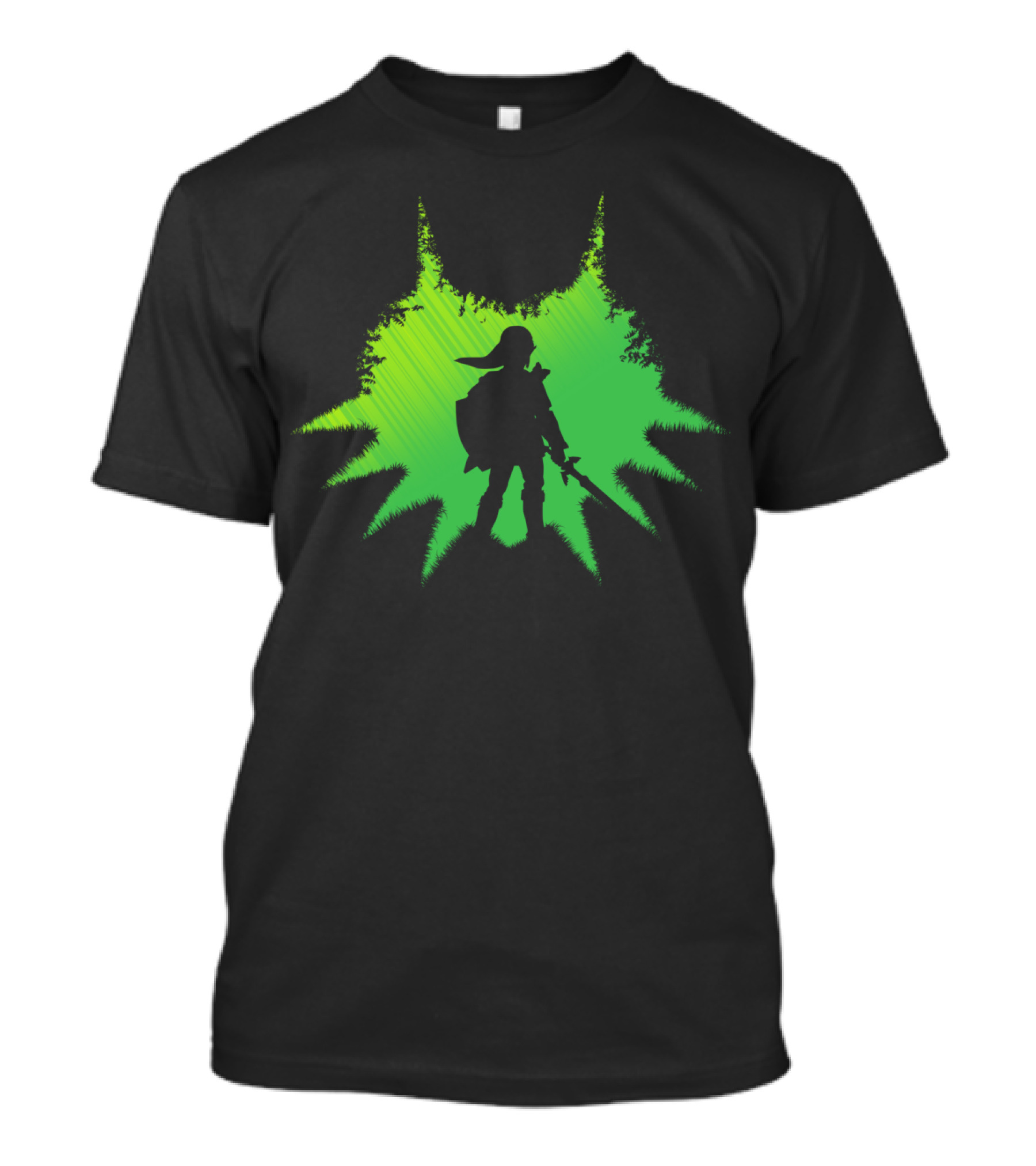 Hero In A Mask Legend Of Zelda Link Green Silhouette Explosion T-Shirt