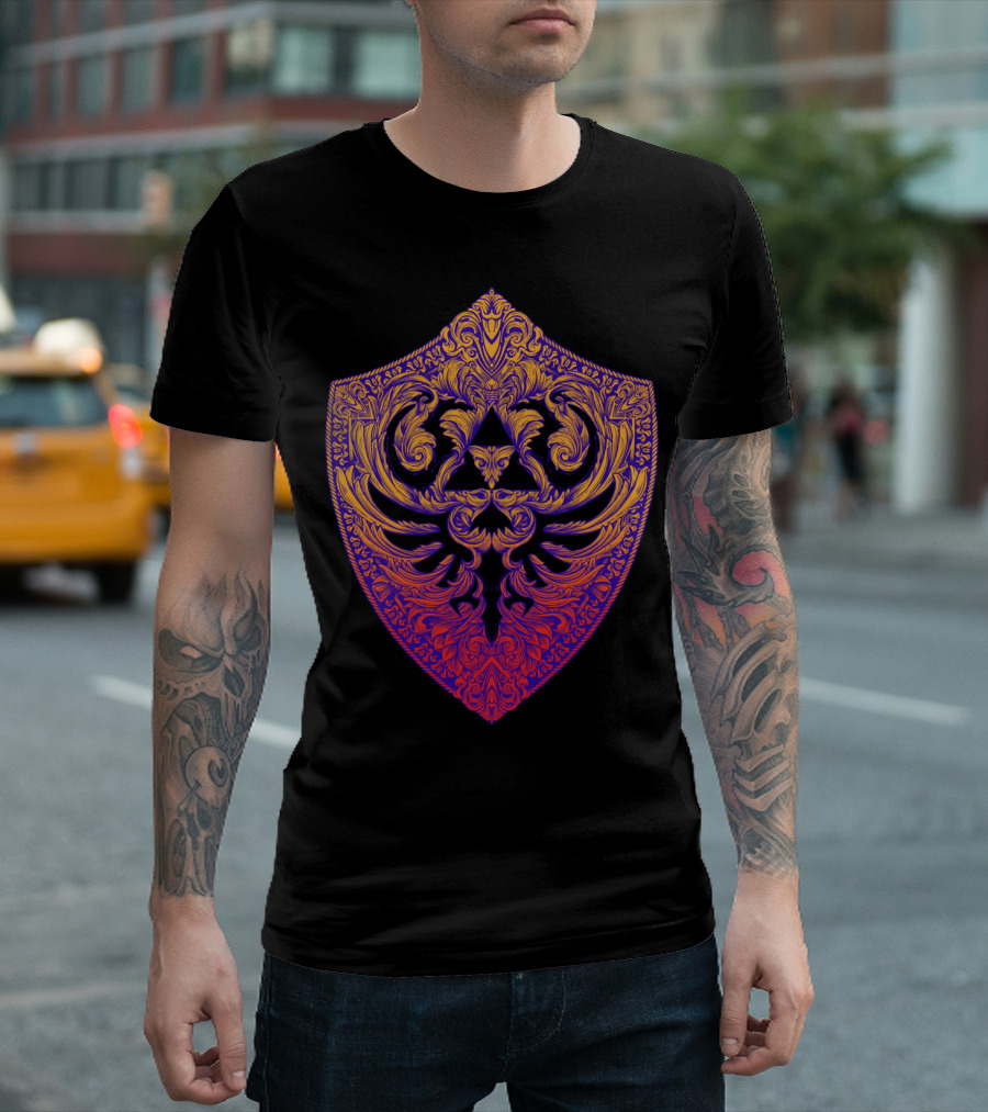 Legend of Zelda Hylian Victoriana Shield Triforce Design Link T-Shirt