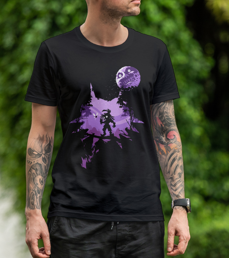Majora's Return Legend Of Zelda Link Majora's Mask Moon T-Shirt