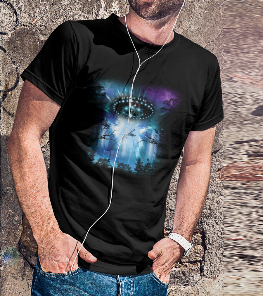 Alien Conquest Galactic Abduction Night Sky T-Shirt