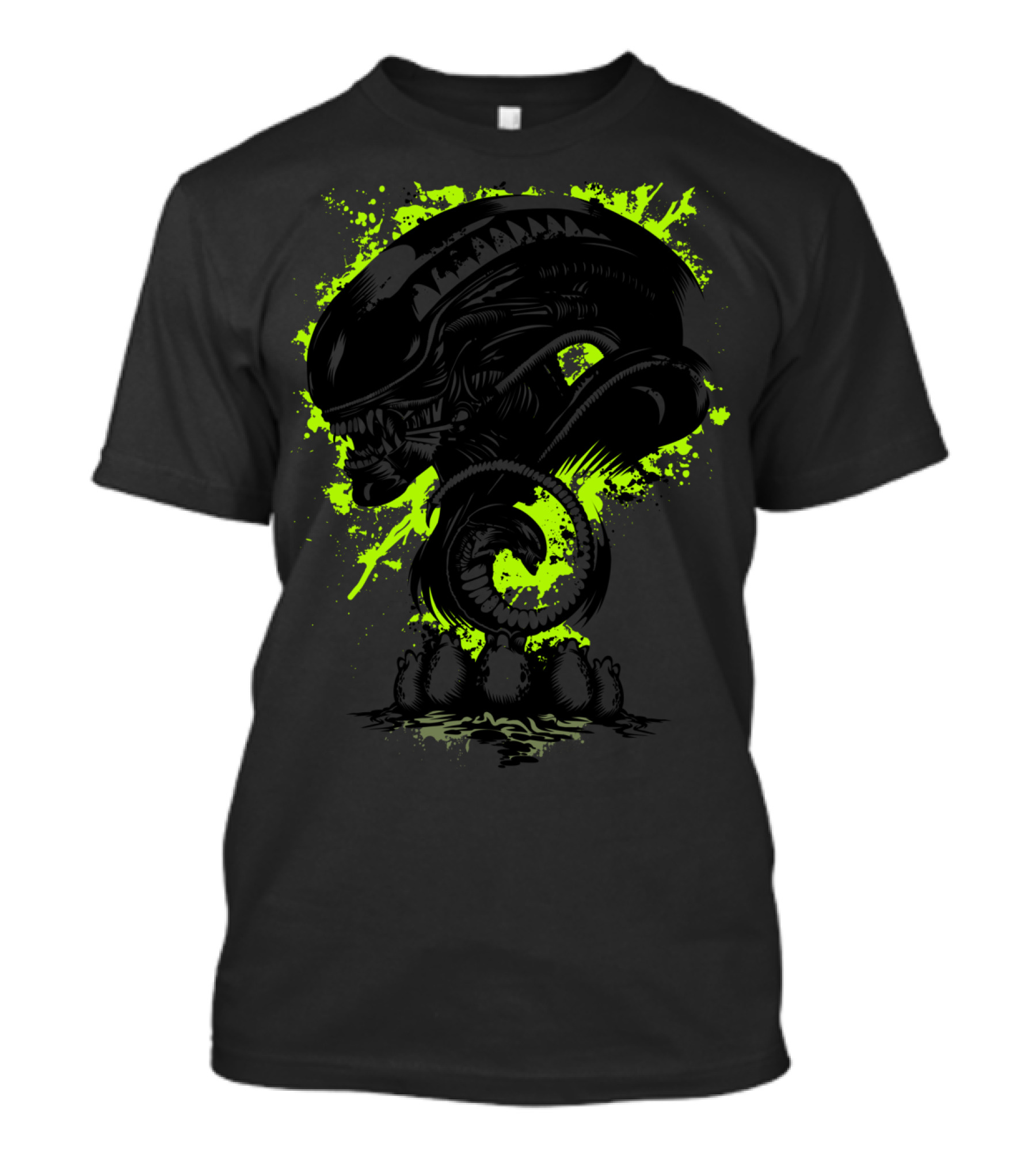 Alien Evolution Xenomorph Green Splatter T-Shirt