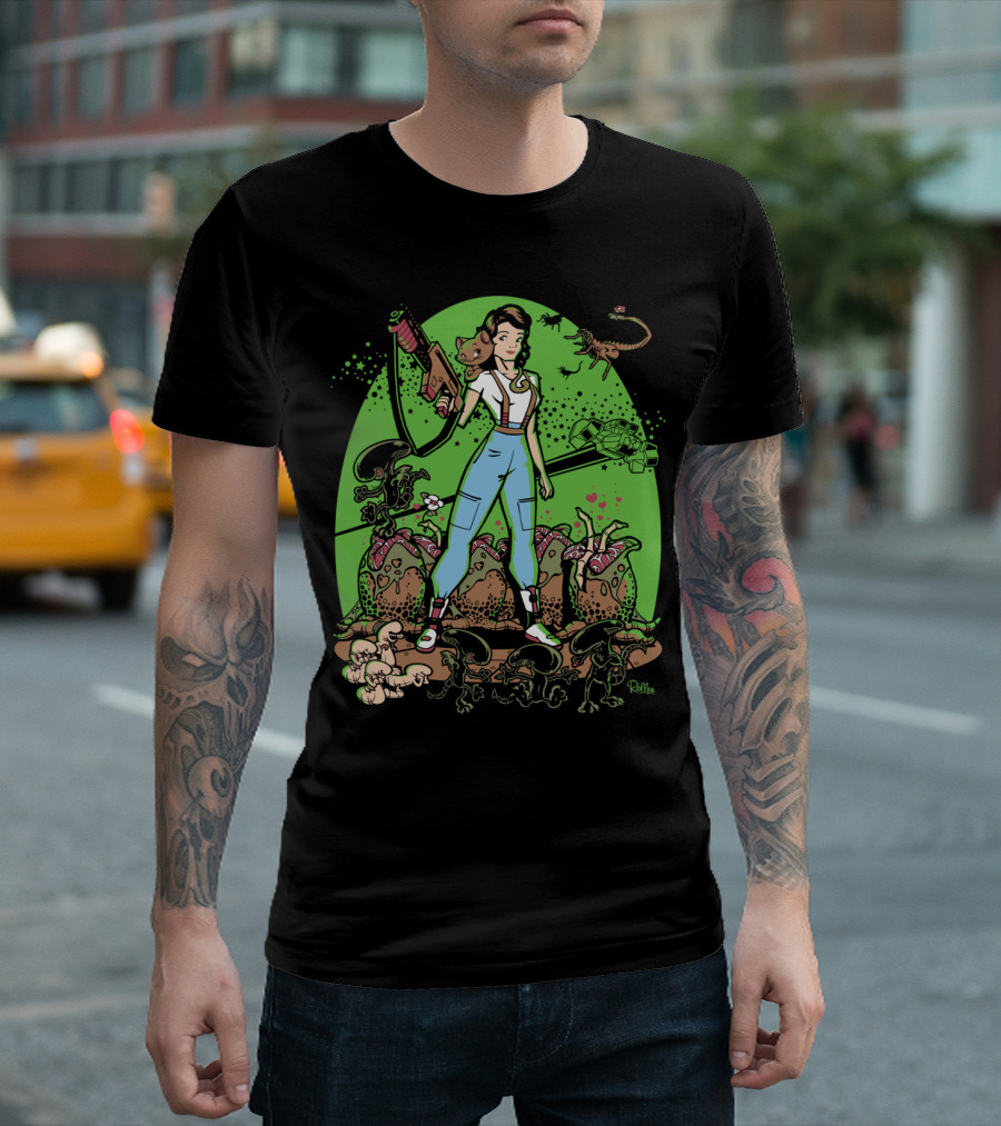 Alien Princess Space Adventurer with Cats and Creatures T-Shirt