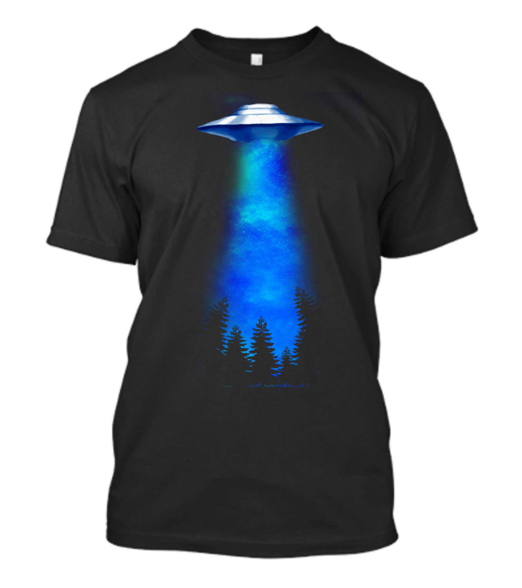 Believe UFO Forest Encounter Night Sky T-Shirt