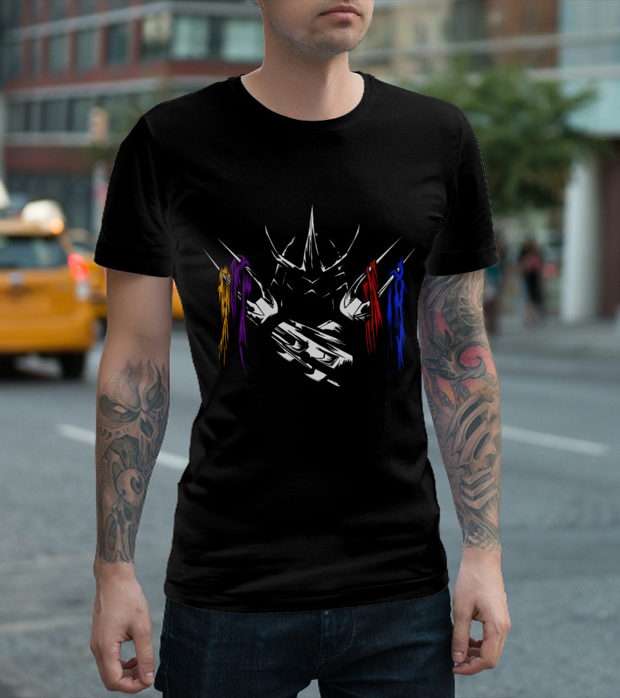 Shredder Armored Savagery with Ninja Clan Colors T-Shirt