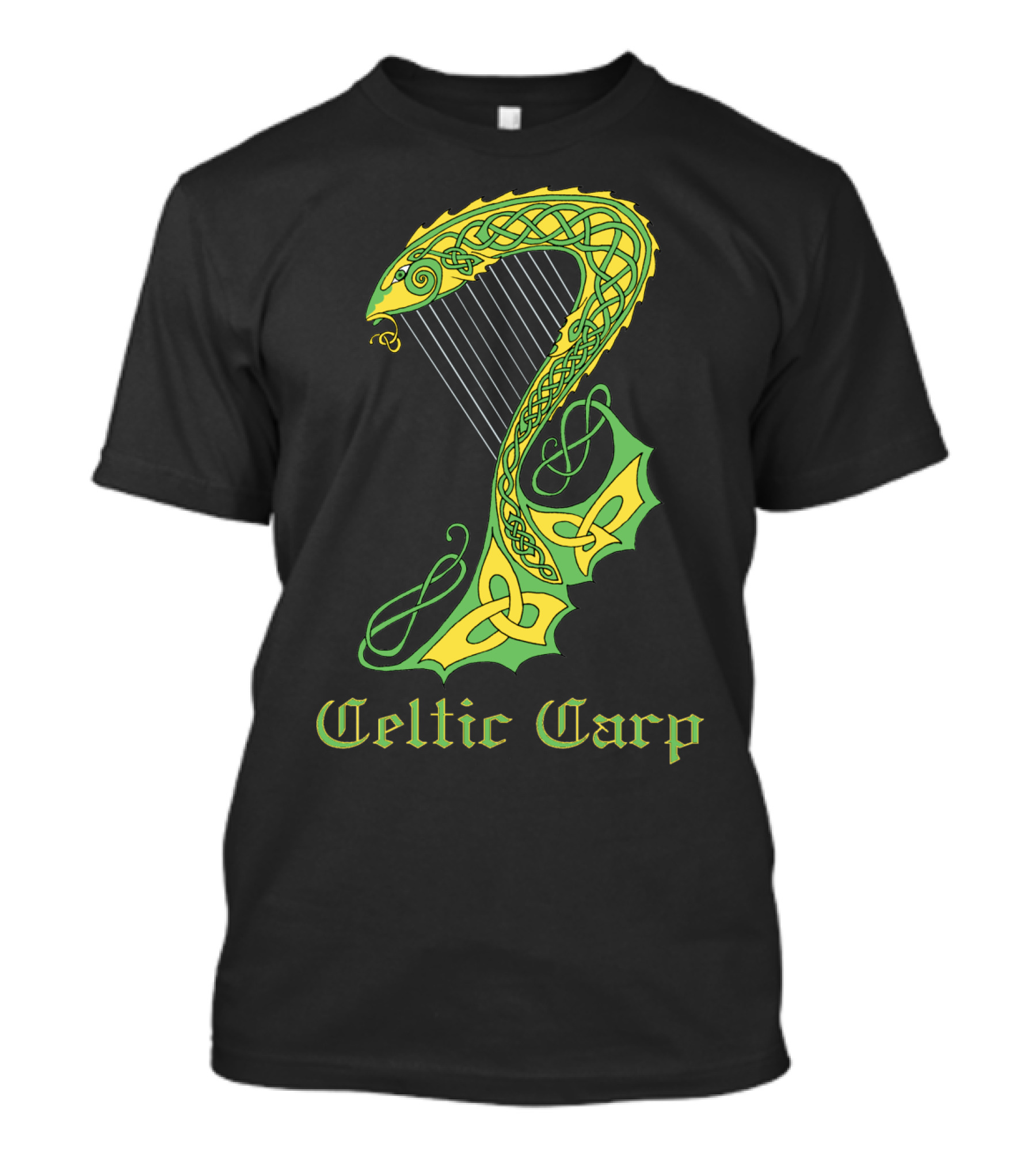 Celtic Carp Viking Knotwork Serpent Harp T-Shirt