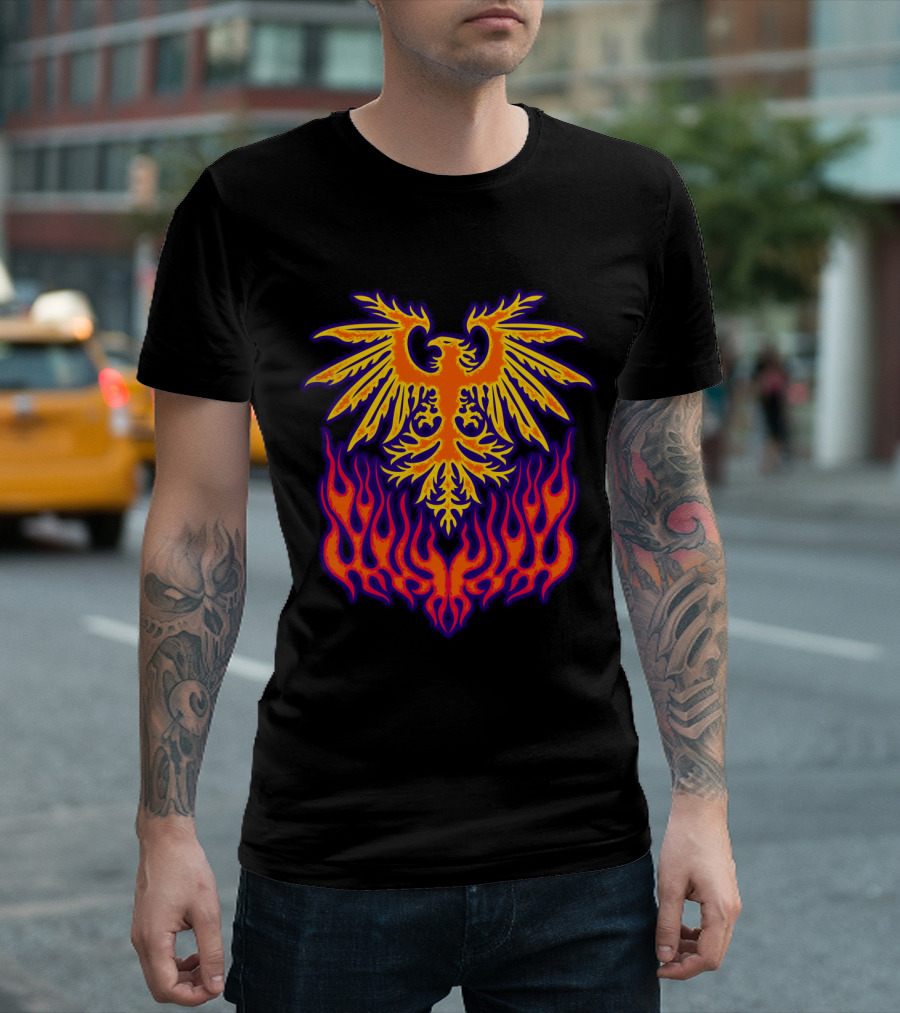 Celtic Eagle Viking with Fiery Flames T-Shirt