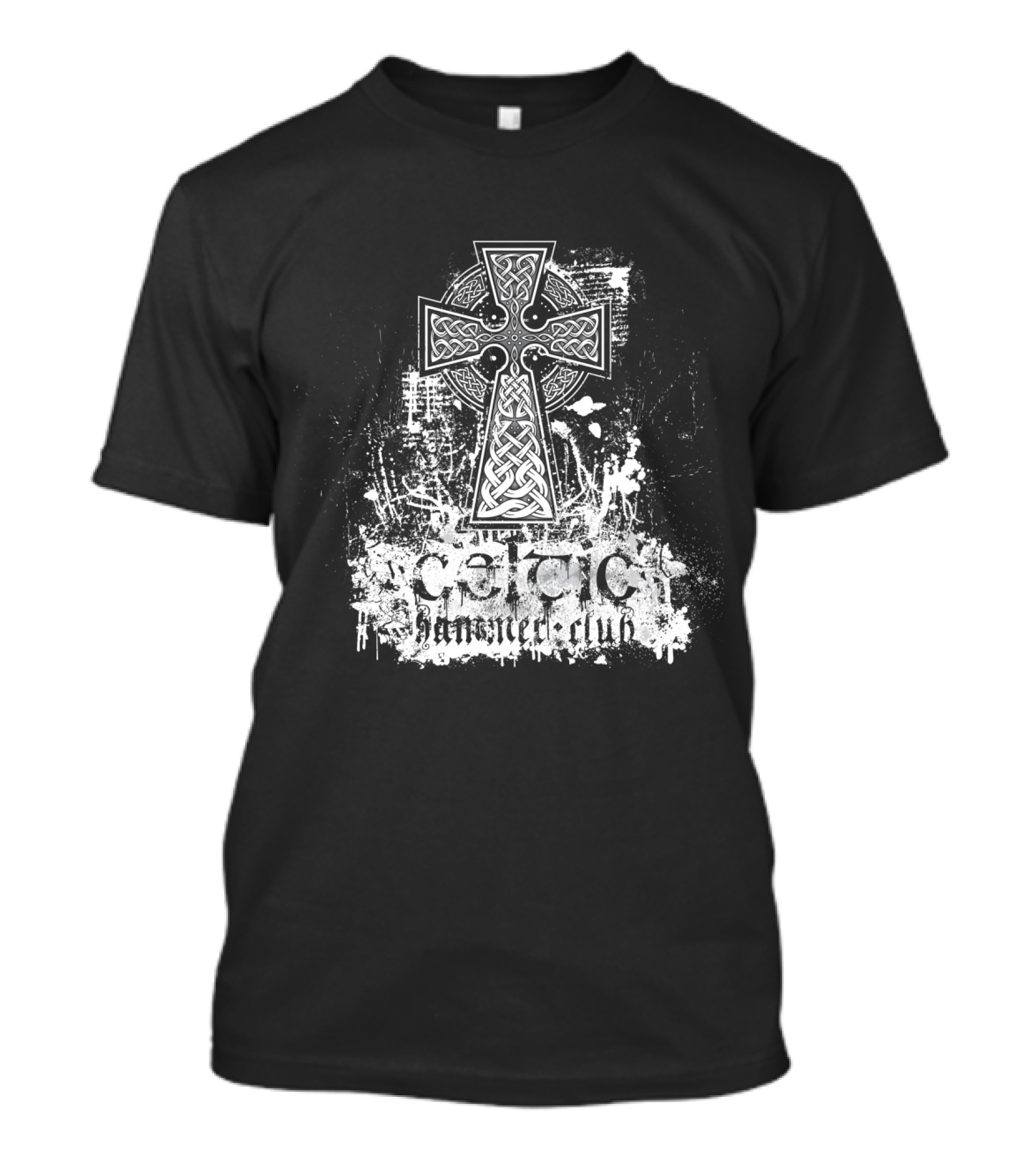 Grunge Celtic Hammer Club Cross Viking T-Shirt