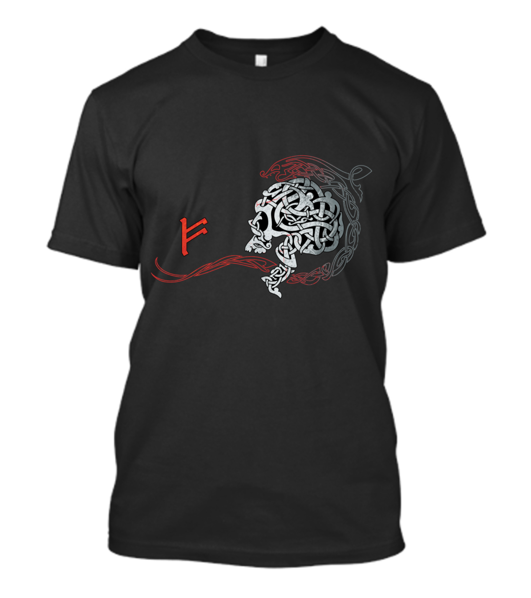 BAD WORDS Viking Norse Knotwork Skull T-Shirt