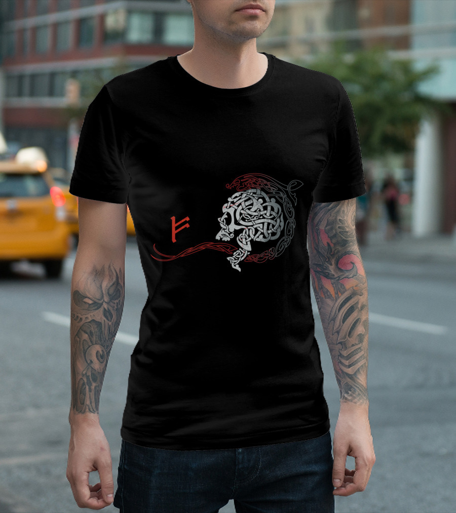 BAD WORDS Viking Norse Knotwork Skull T-Shirt