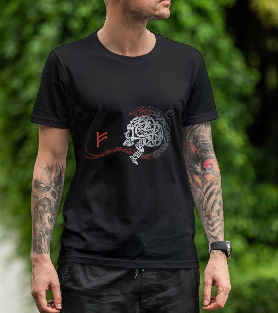 BAD WORDS Viking Norse Knotwork Skull T-Shirt