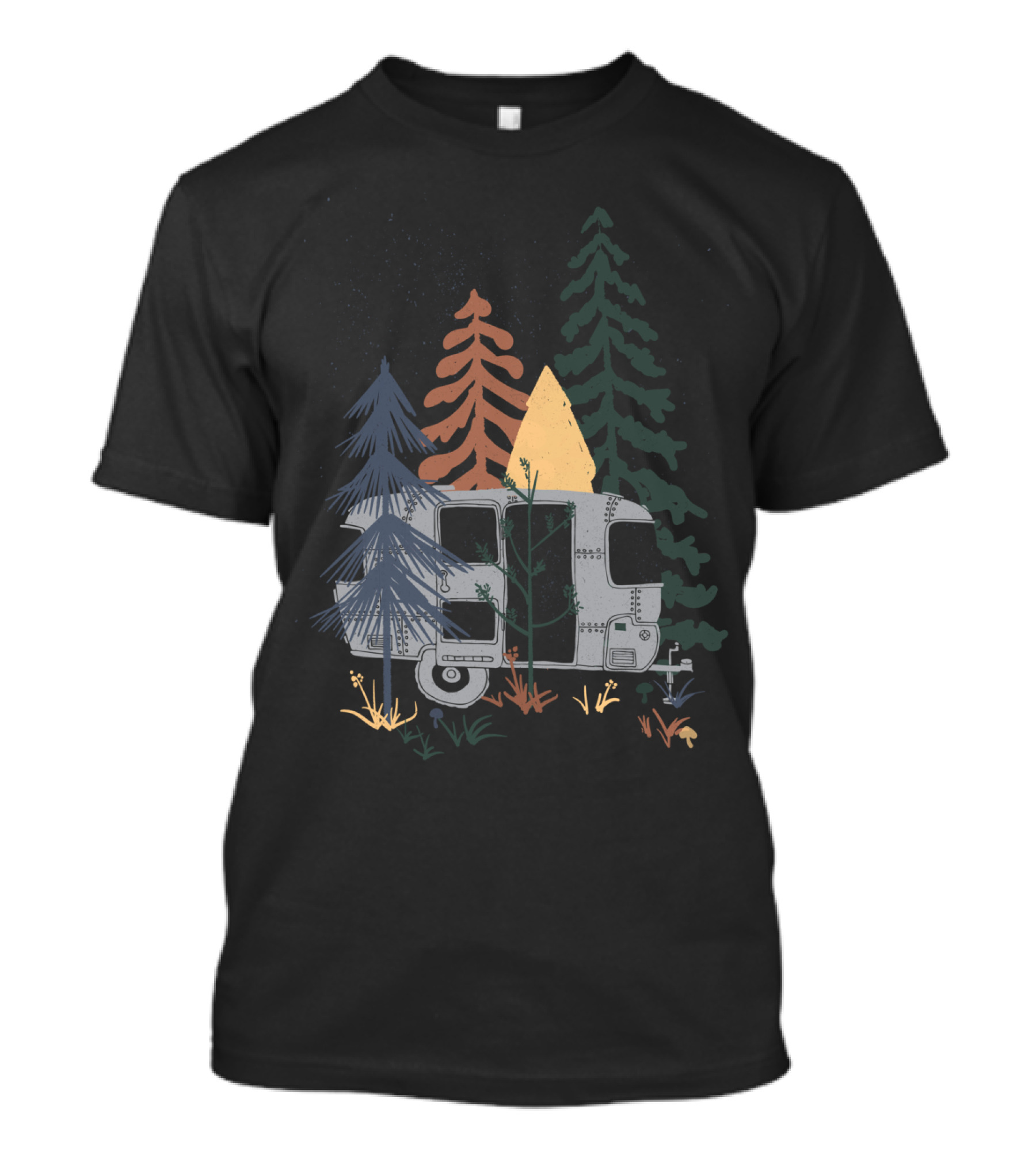 Wild Airstream Forest Adventure Camper With Trees T-Shirt