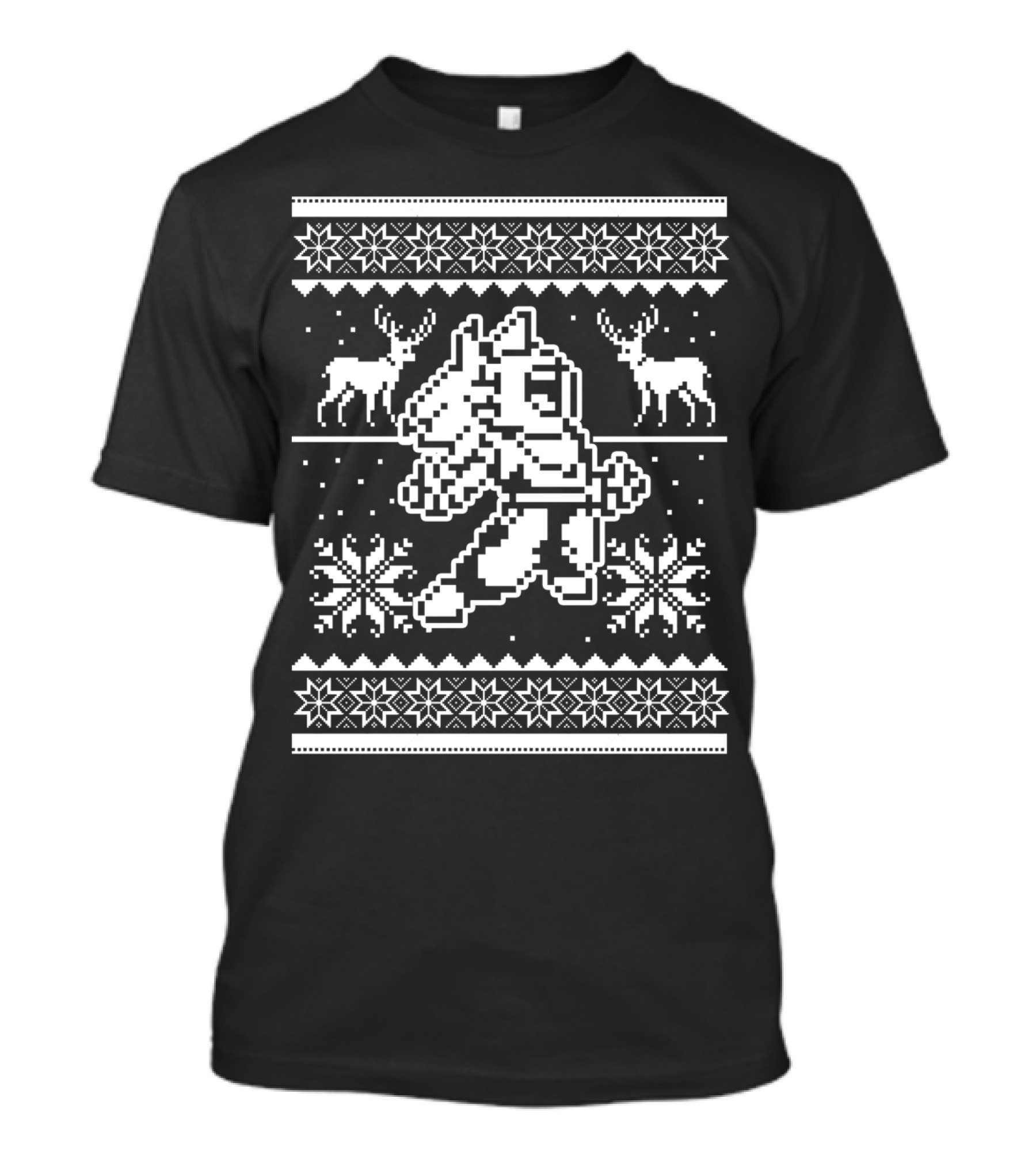 Christmas Saiyan SSJ2 Ugly Sweater Pixel T-Shirt