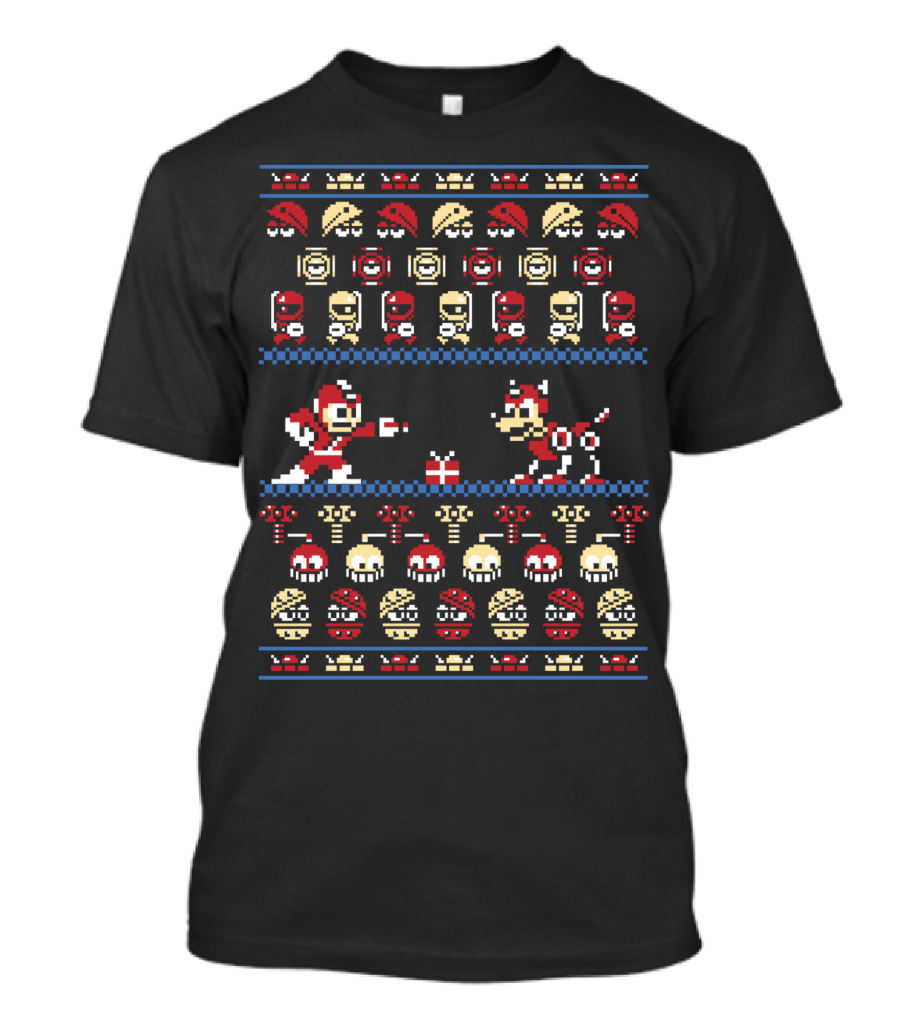 Mega Christmasman Pixel Art Gaming Holiday T-Shirt