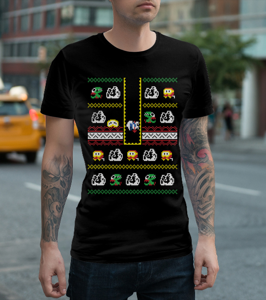 Dig Dug Retro Arcade Game Characters Pixel T-Shirt