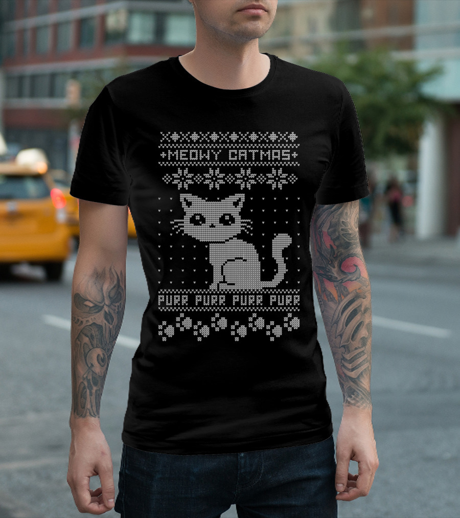 Meowy Catmas Purr Purr Purr Purr Cat Ugly T-Shirt