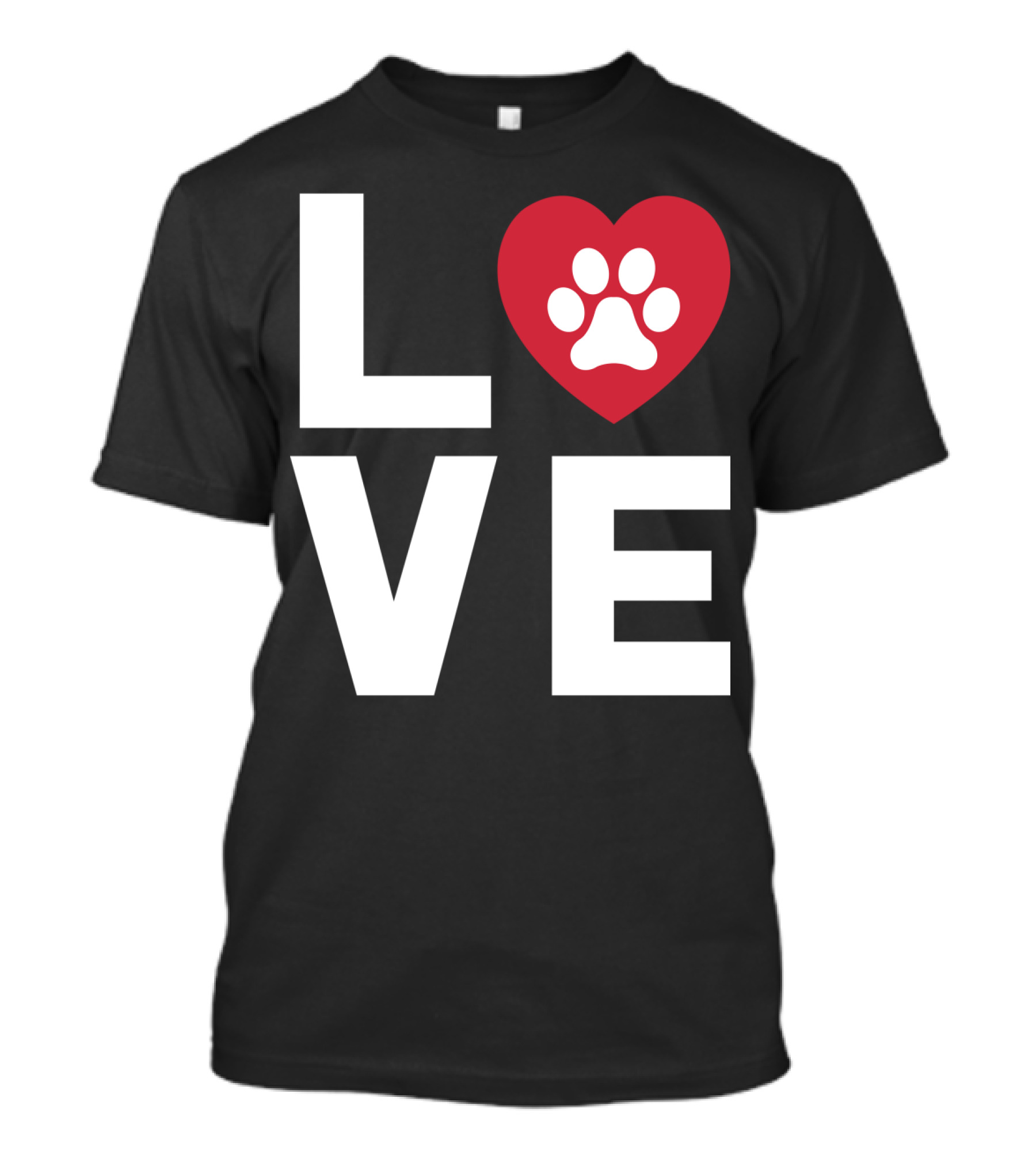 LOVE Animal Lover Dog Paw Print Heart T-Shirt