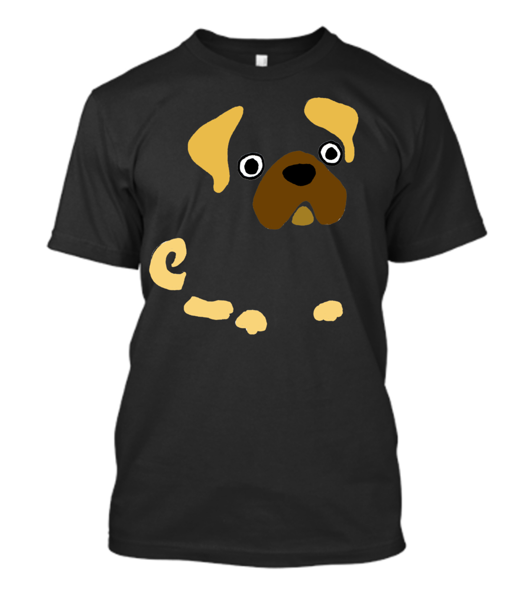 Cool Funny Funky Pug Dog Minimalist Cartoon T-Shirt