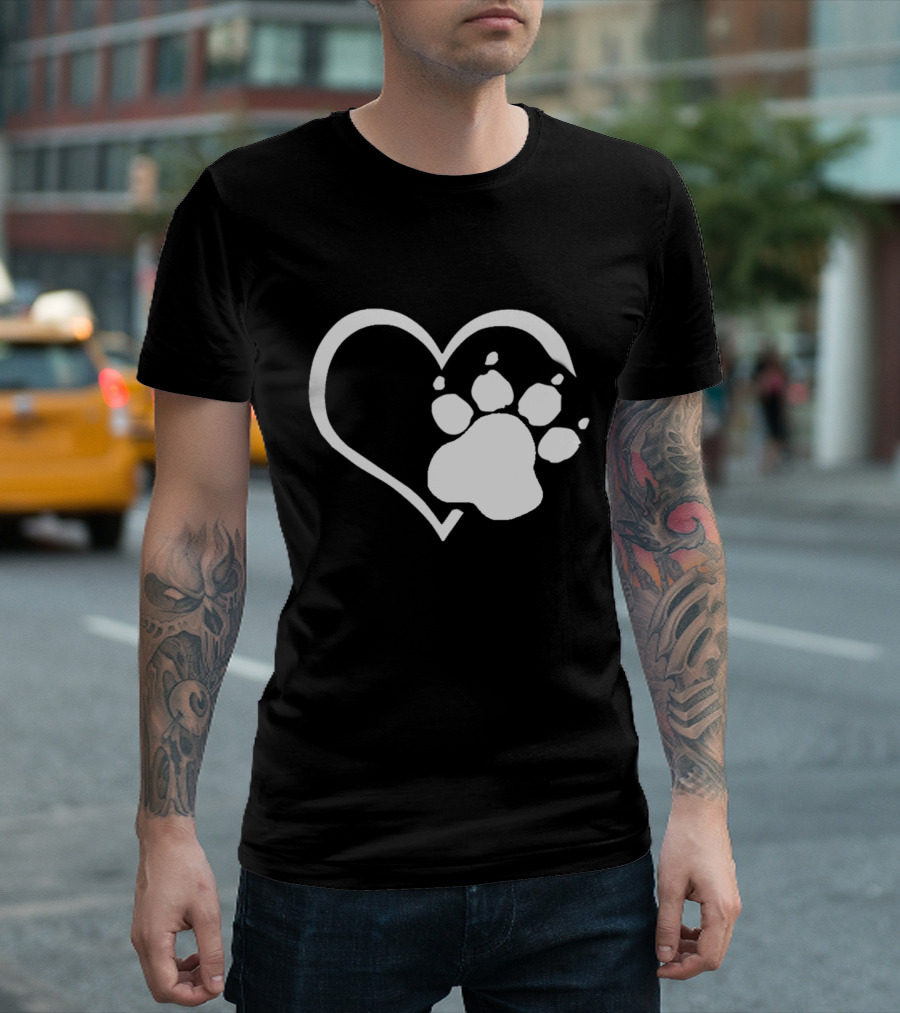 DOG Heart Paw Prints T-Shirt
