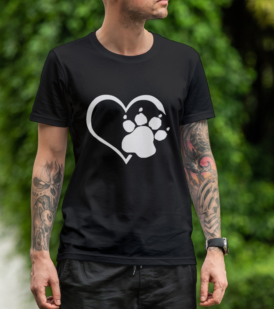 DOG Heart Paw Prints T-Shirt