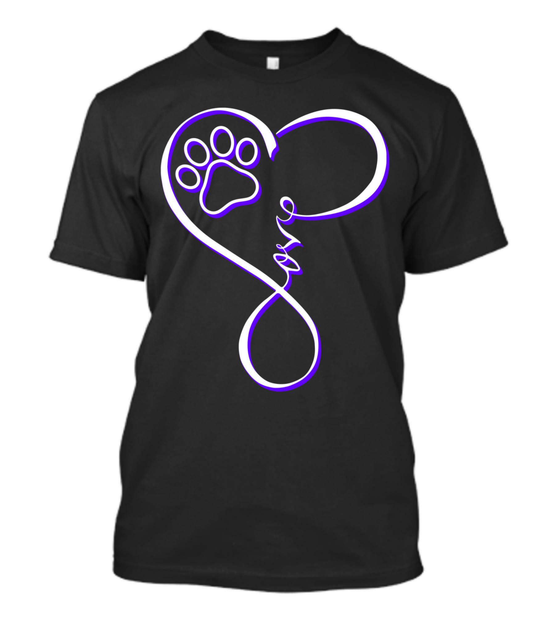 Paw Heartbeat Love Infinity Dog Pet Animal T-Shirt