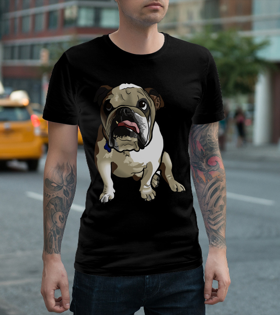 Bulldog Pet Animal Seated T-Shirt