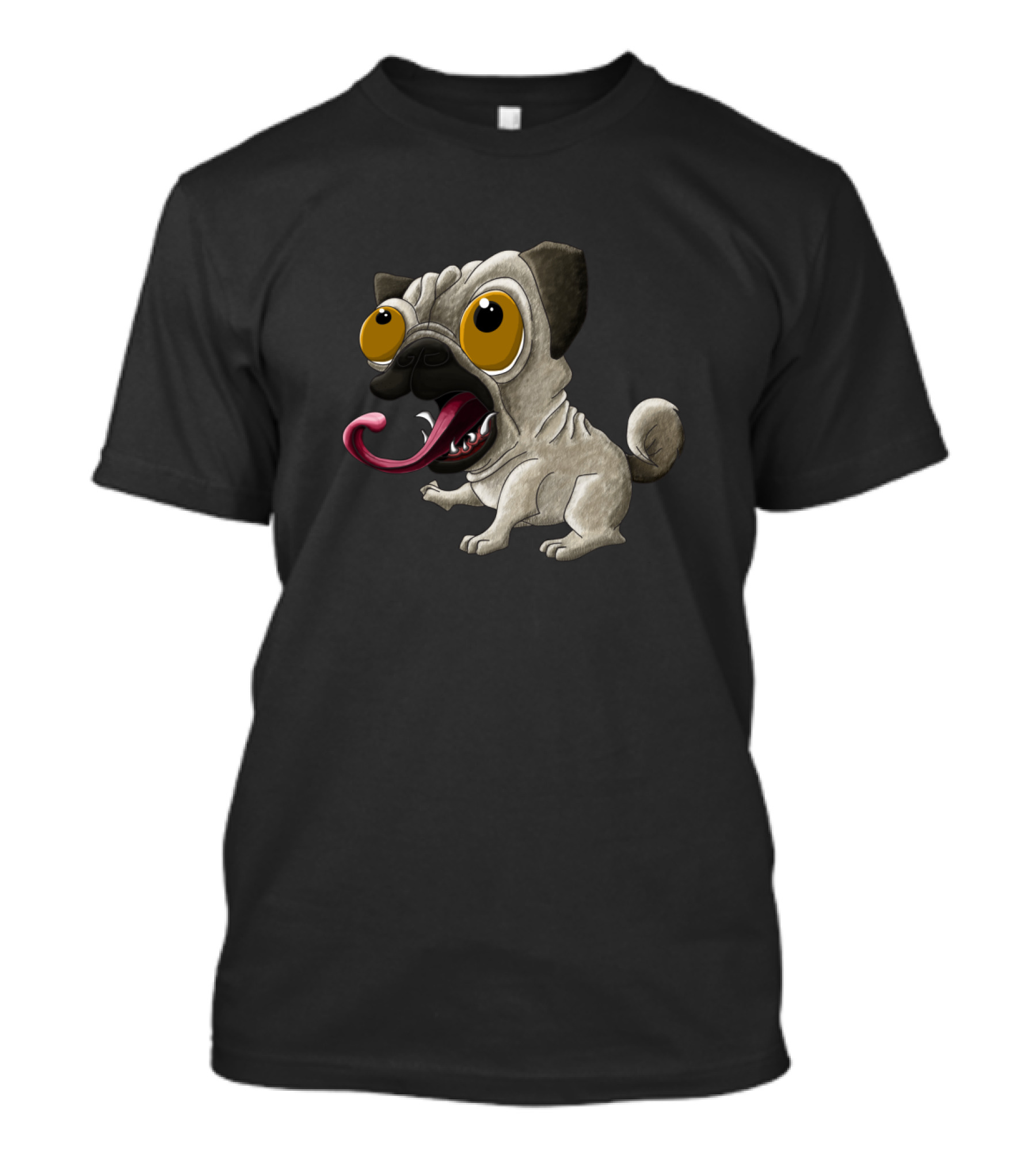 Pug Sticker Big Eyes Cartoon T-Shirt