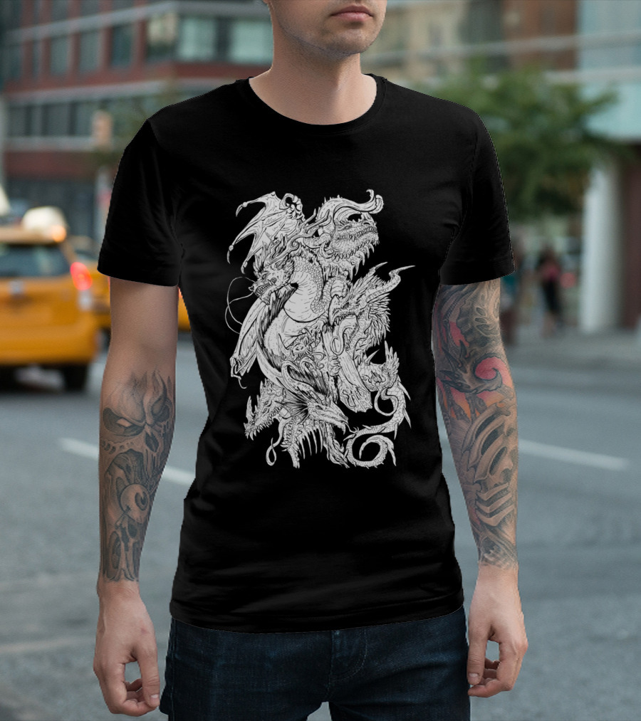 Coadunation Legendary Dragon Fusion Fantasy Mythical Creatures T-Shirt