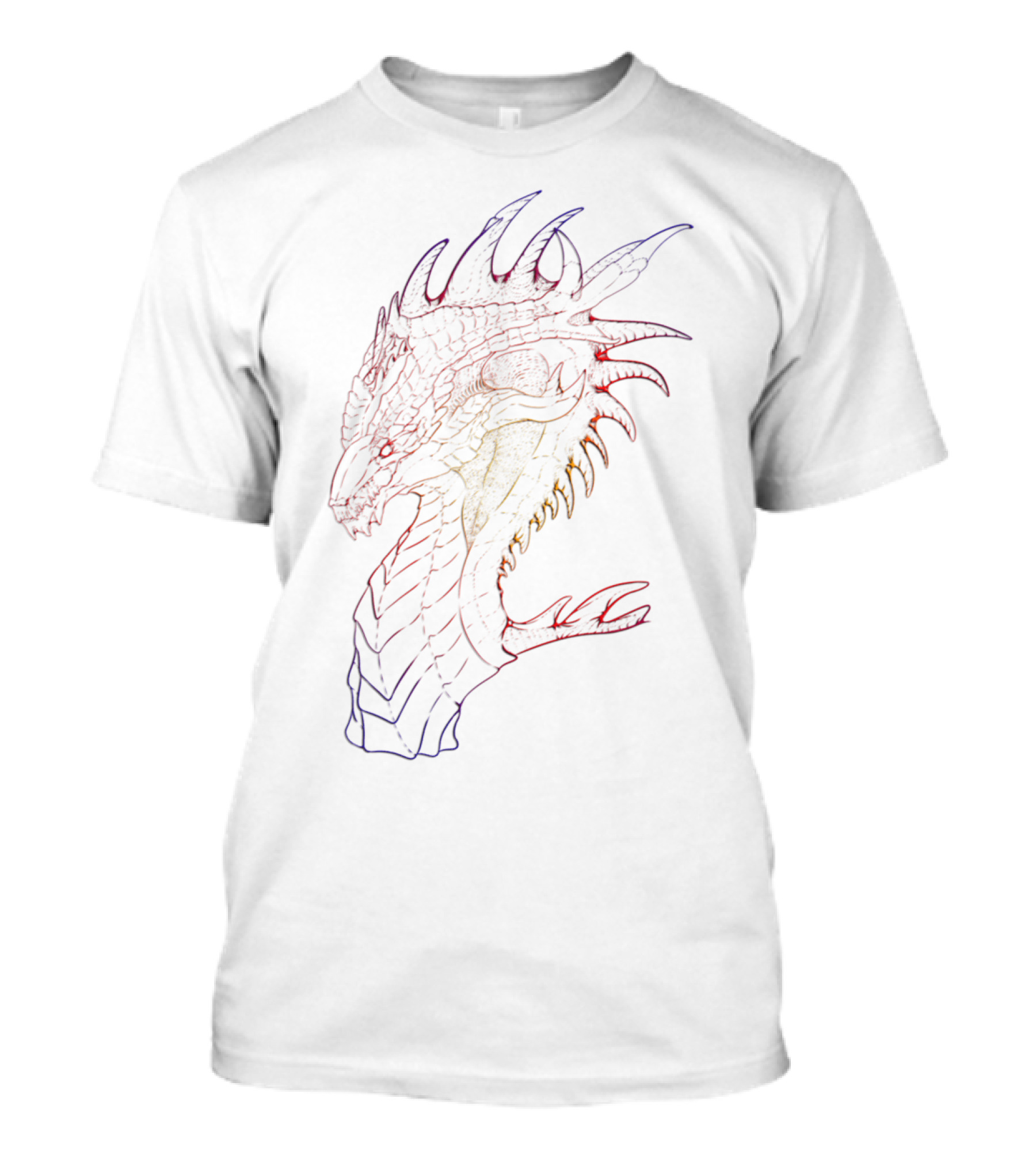 Defiance: Vibrant Neon Dragon Profile T-Shirt