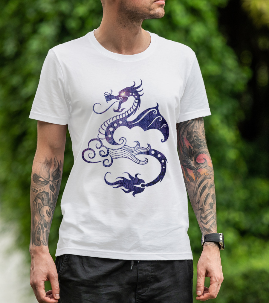 Dragon Eye Intricate Violet Indigo Serpent T-Shirt