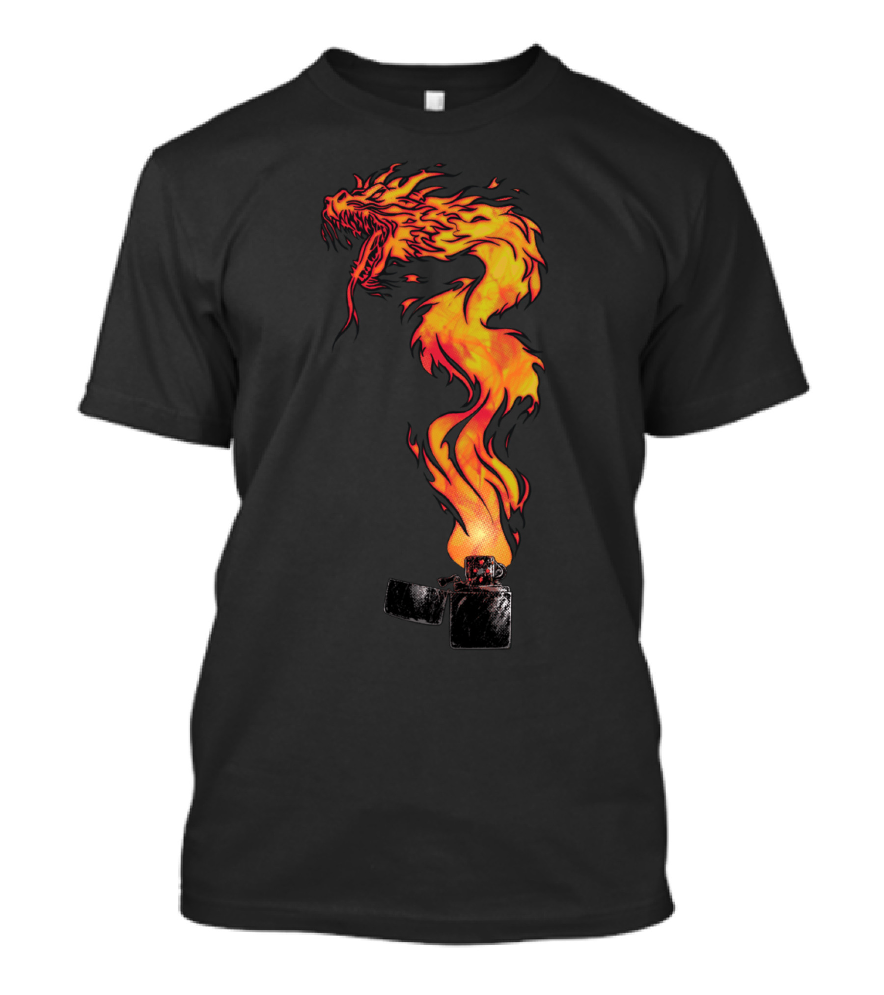 Flaming Dragon Emanating From Open Lighter T-Shirt