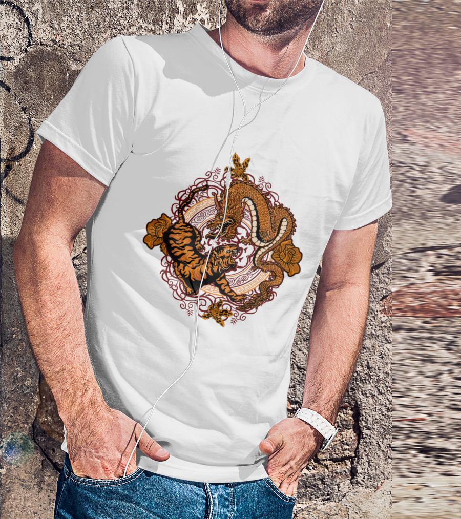 Dragon And Tiger Circle In Harmony T-Shirt