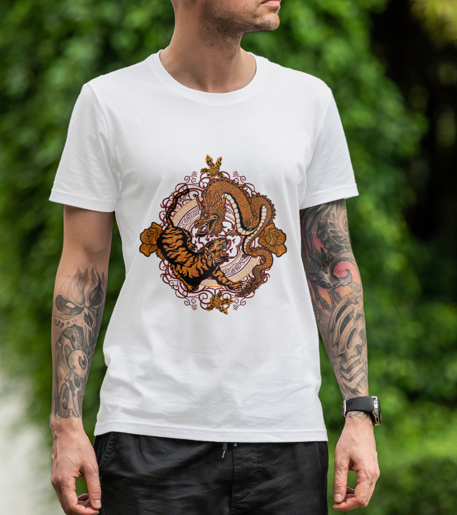 Dragon And Tiger Circle In Harmony T-Shirt
