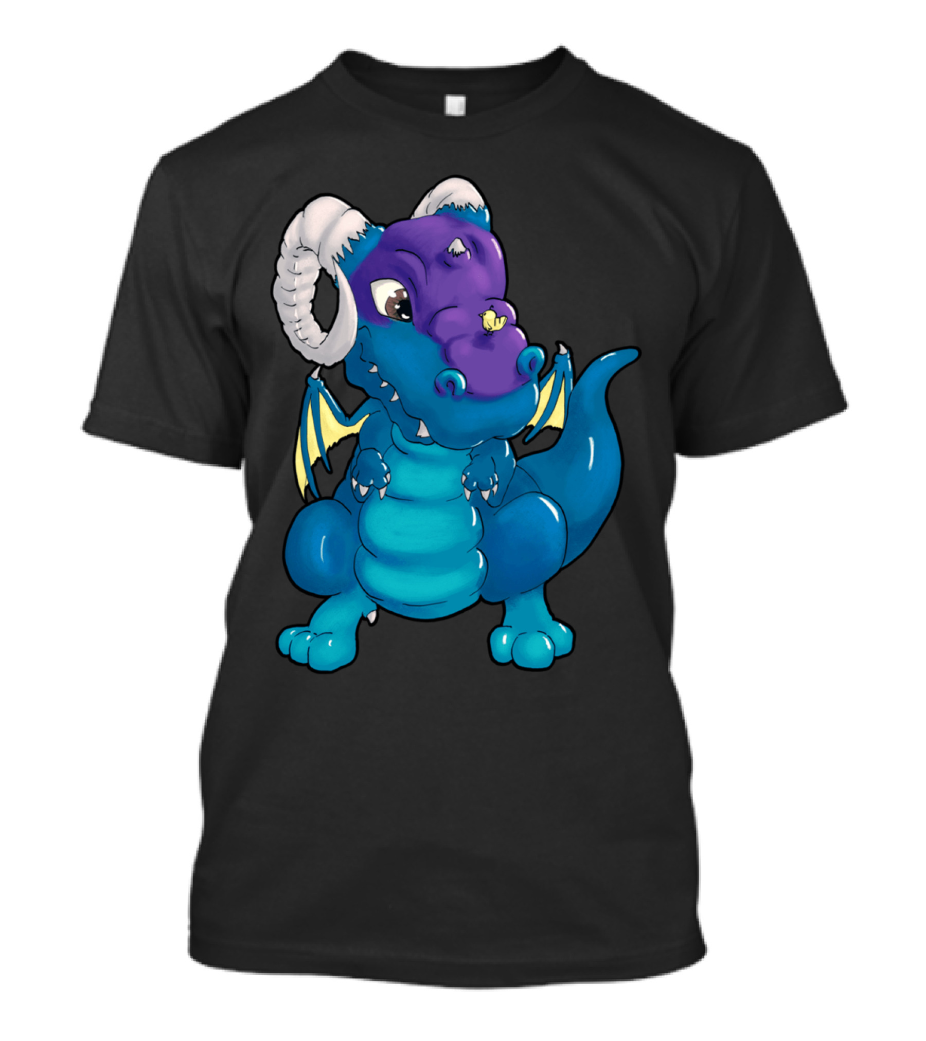 Ferdinand Blue And Purple Baby Dragon With Horns And Wings T-Shirt