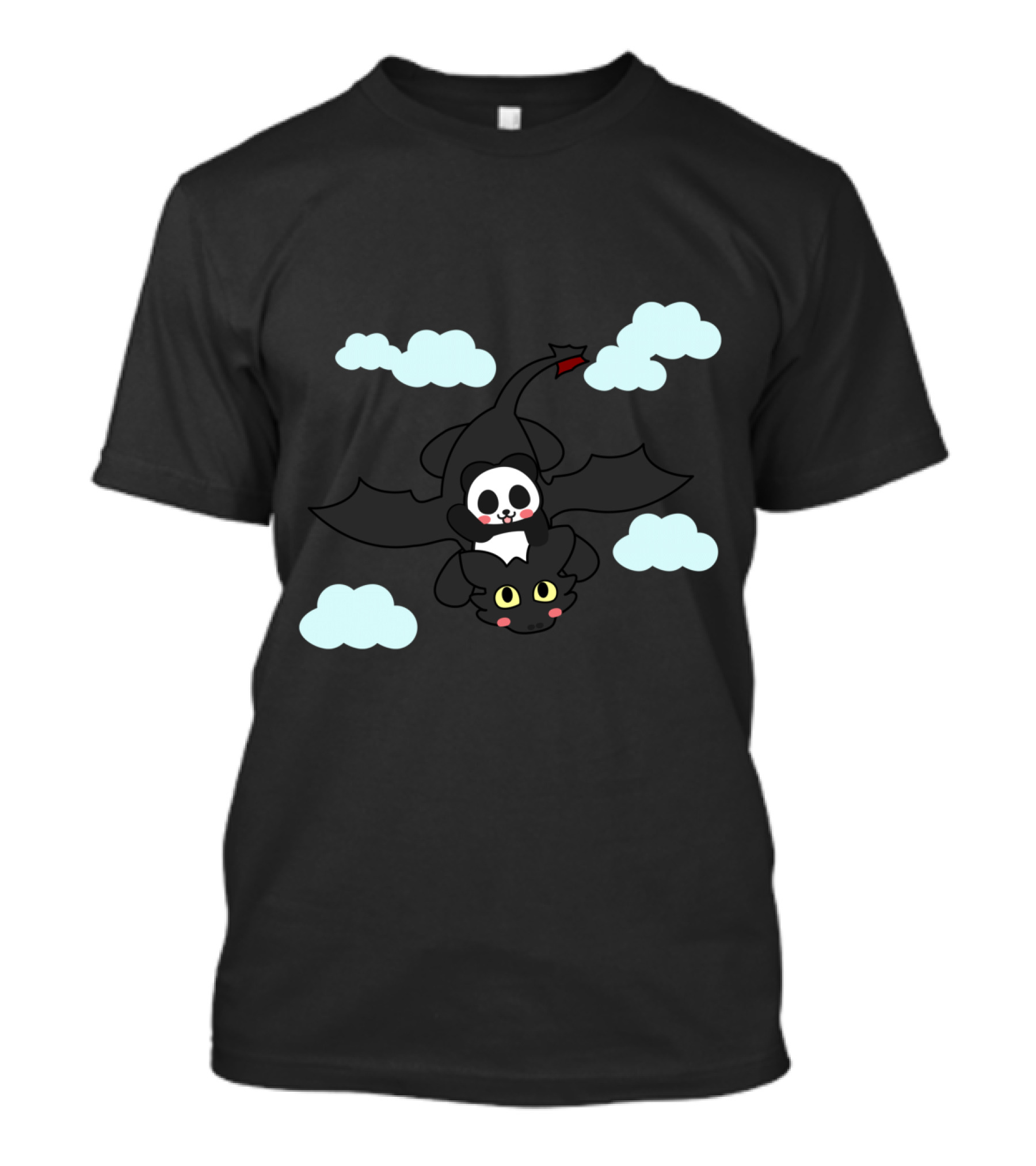 How Panda Flies With Dragon In The Clouds T-Shirt