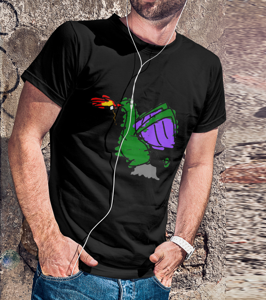 Marshmellow Draakje Green Dragon Roasting A Marshmallow With Fire-breathing Wings T-Shirt