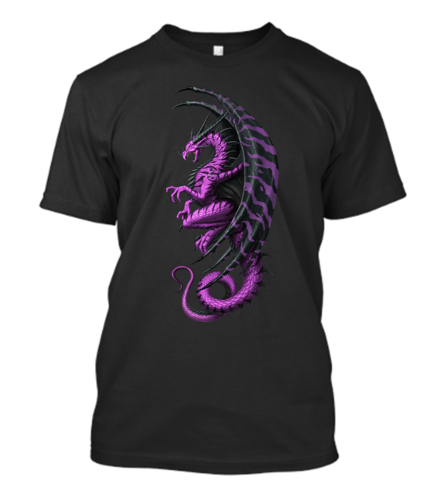 Master Dragon Purple Mythical Beast Coiled With Spiked Wings T-Shirt