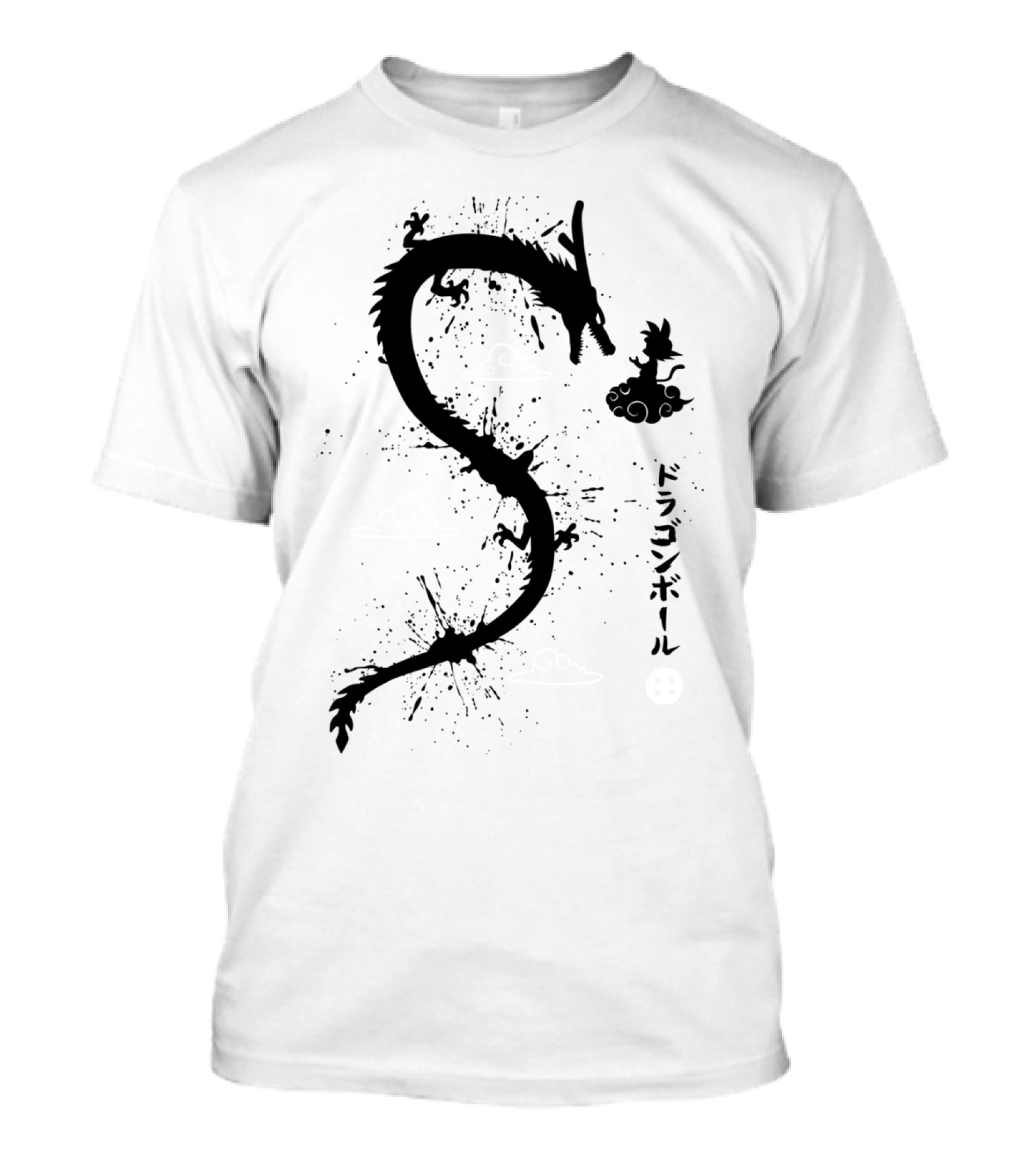 Dragon Ball Mystic Dragon Shenron With Kanji And Nimbus Cloud T-Shirt