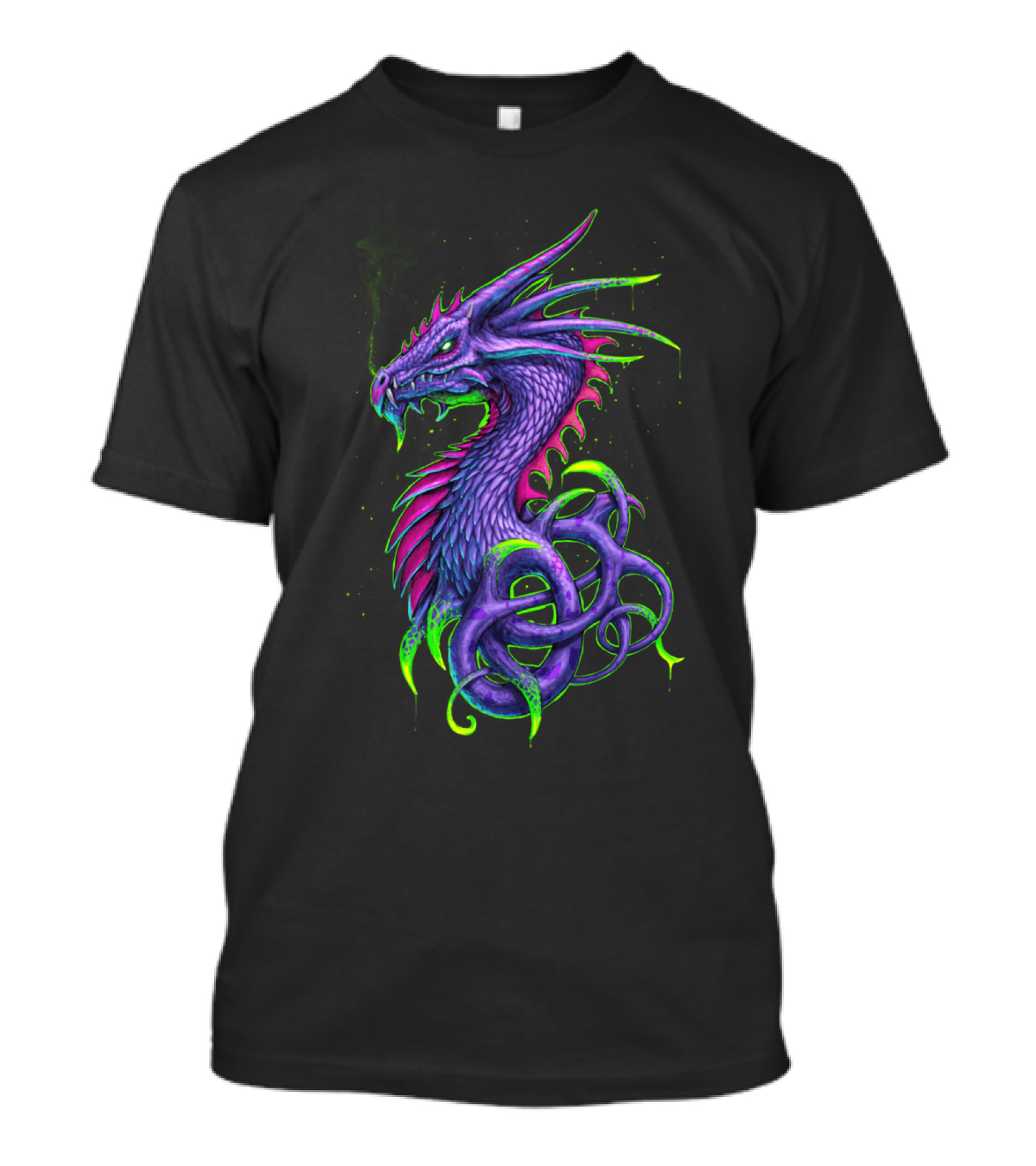 Poison Dragon Neon Purple Green Fantasy T-Shirt