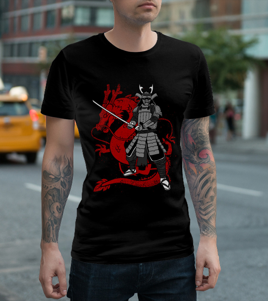 Samurai Japan Red Dragon Warrior T-Shirt