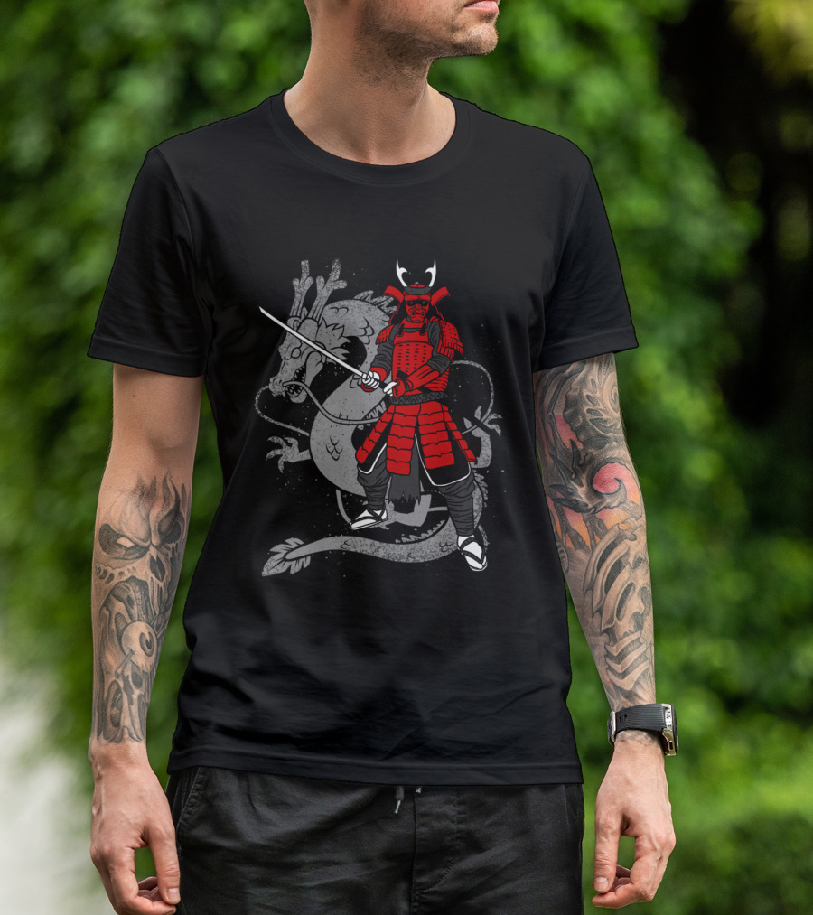 Samurai Japan Dragon Warrior T-Shirt