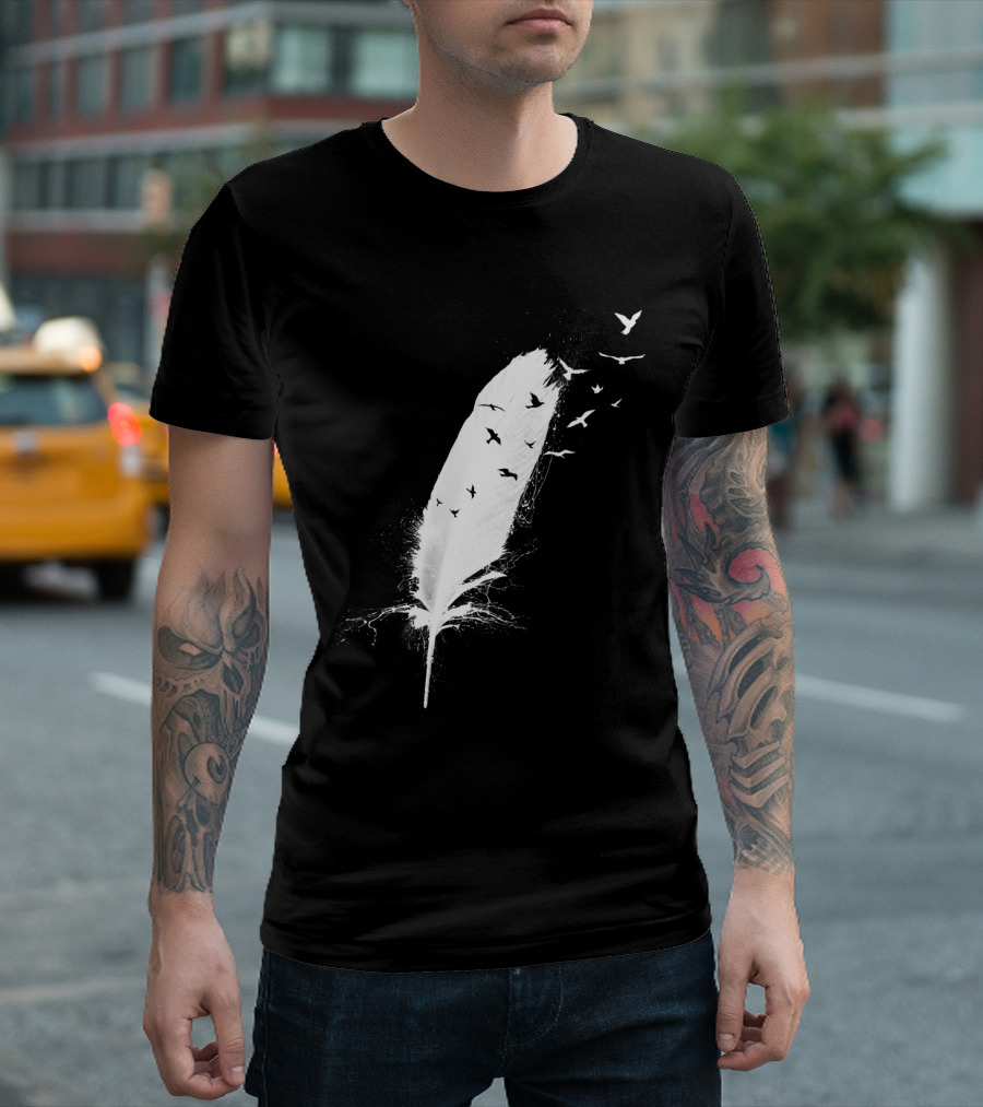 Birds Up Feather And Flock Flight Transformation T-Shirt
