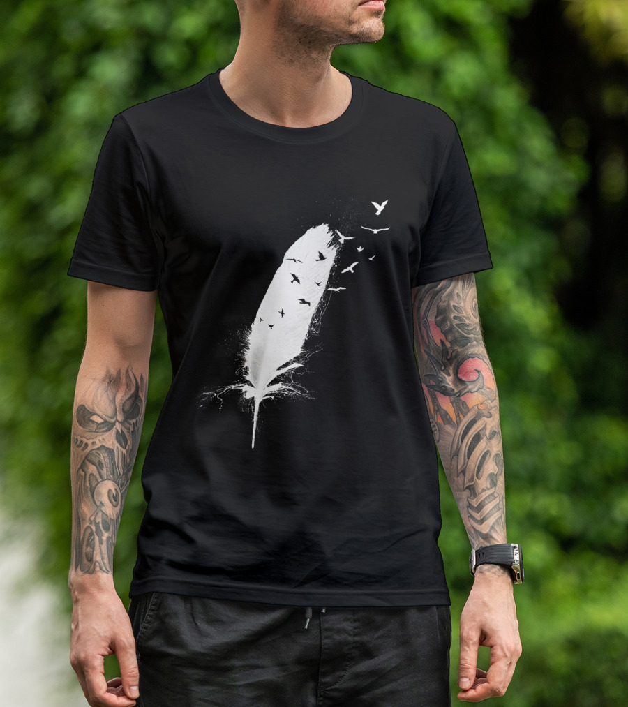 Birds Up Feather And Flock Flight Transformation T-Shirt