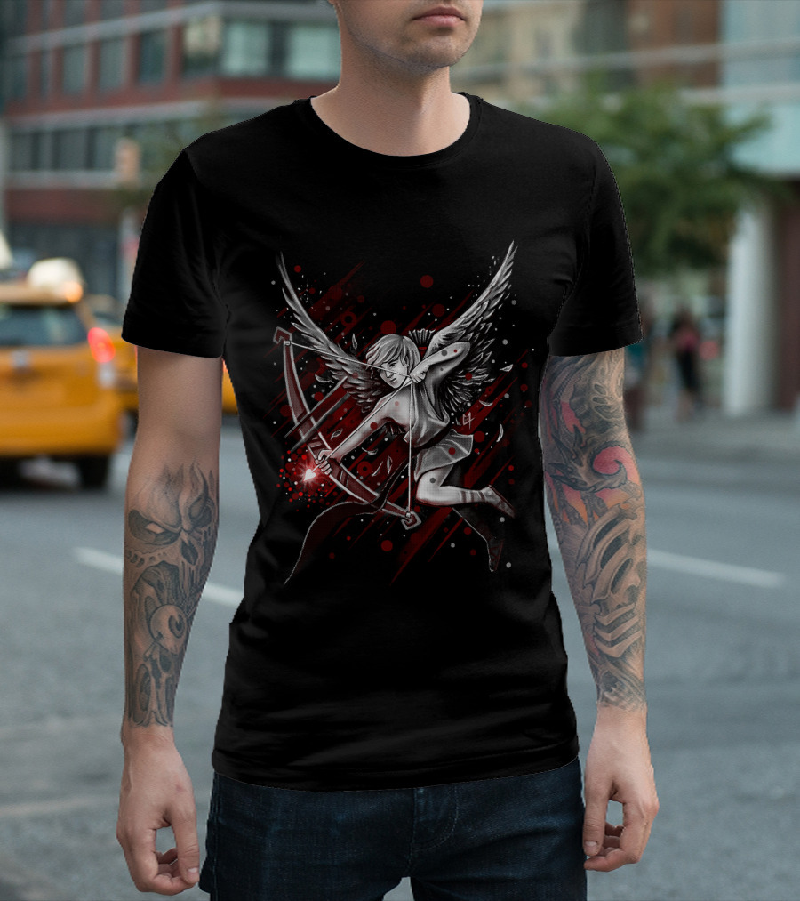 Cupid Valentine Day Archer Wings Bow and Arrow T-Shirt