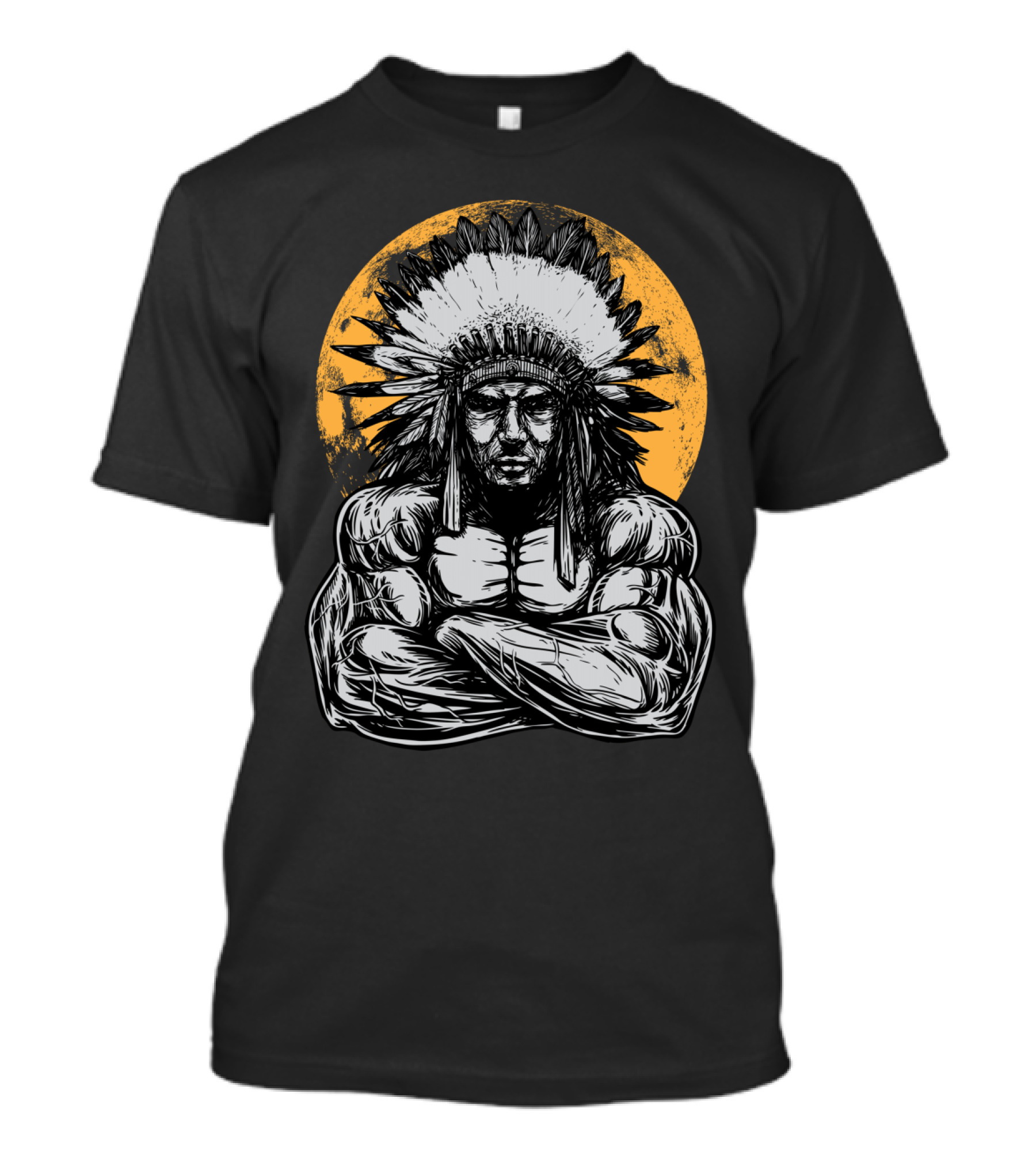 Gym Chief Muscular Warrior In Headdress T-Shirt