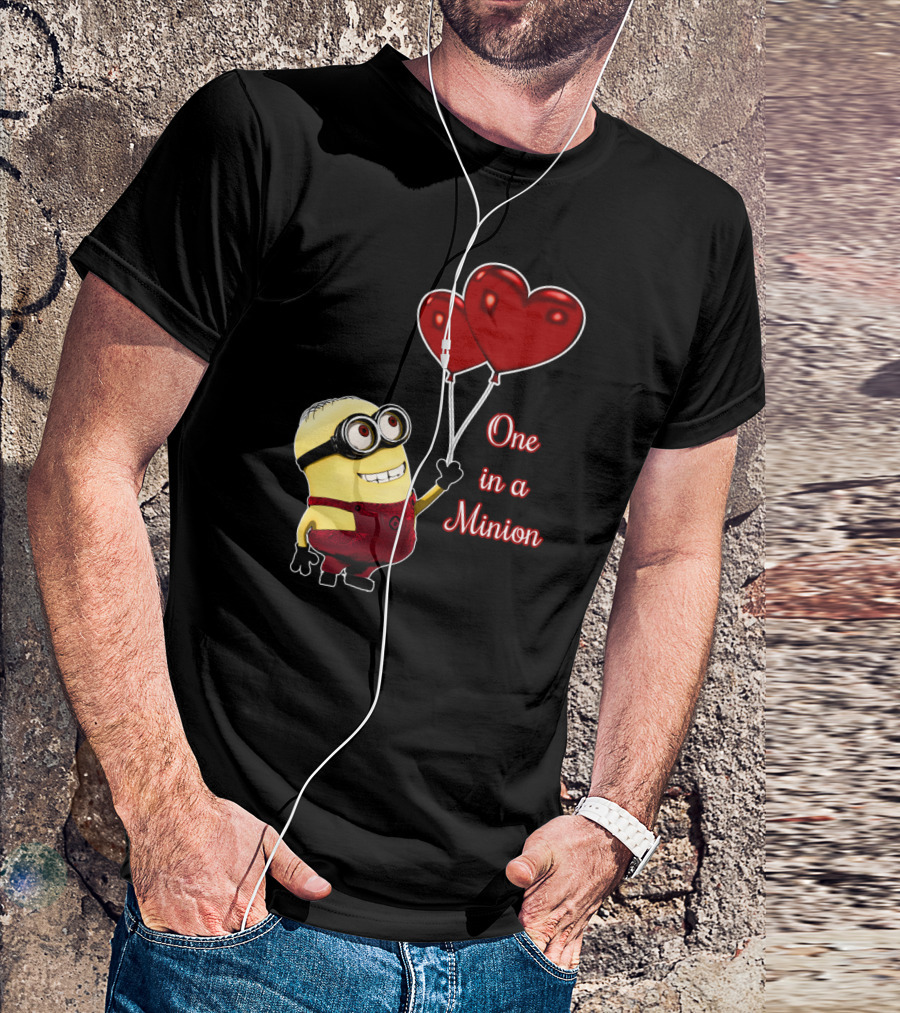 One In A Minion Balloon Hearts T-Shirt