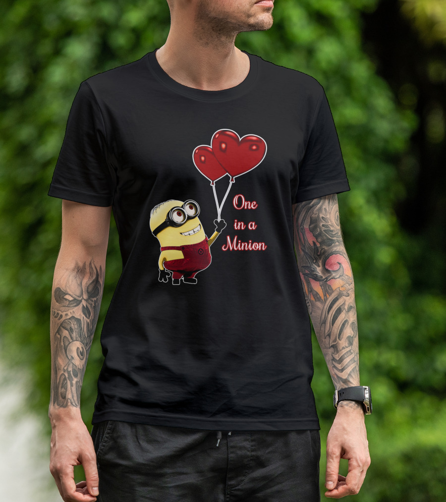 One In A Minion Balloon Hearts T-Shirt