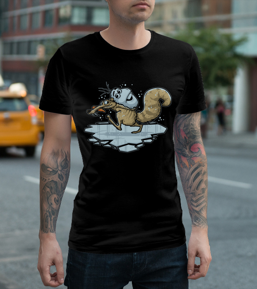 Scrat Olaf Fusion On Ice Patch T-Shirt